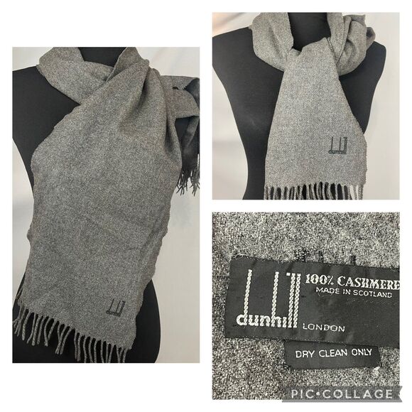 Dunhill Accessories - Dunhill 100%. Cashmere made in Scotland Gray Scarf